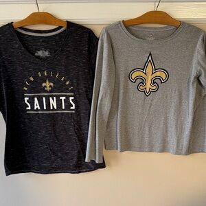 Bundle of 2 New Orleans Saints Black & Light Gray Shirts